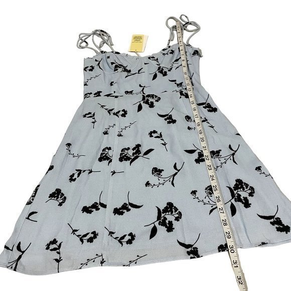 Aritzia Wilfred Fable Heatwave Blue Floral Bustier Style Mini Dress Size 4 NWT - Picture 9 of 9